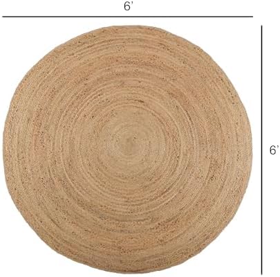 Handwoven Reversible Boho Jute Round Area Rug