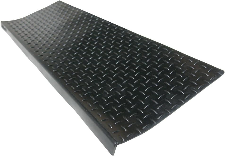 Diamond Plate Non Slip 9.75x29.75 Black Rubber Stair Mats
