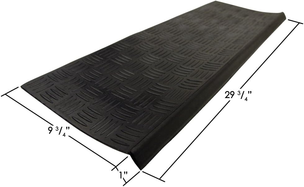 Diamond Grip Recycled Rubber 9.75x29.75 Black Stair Mats