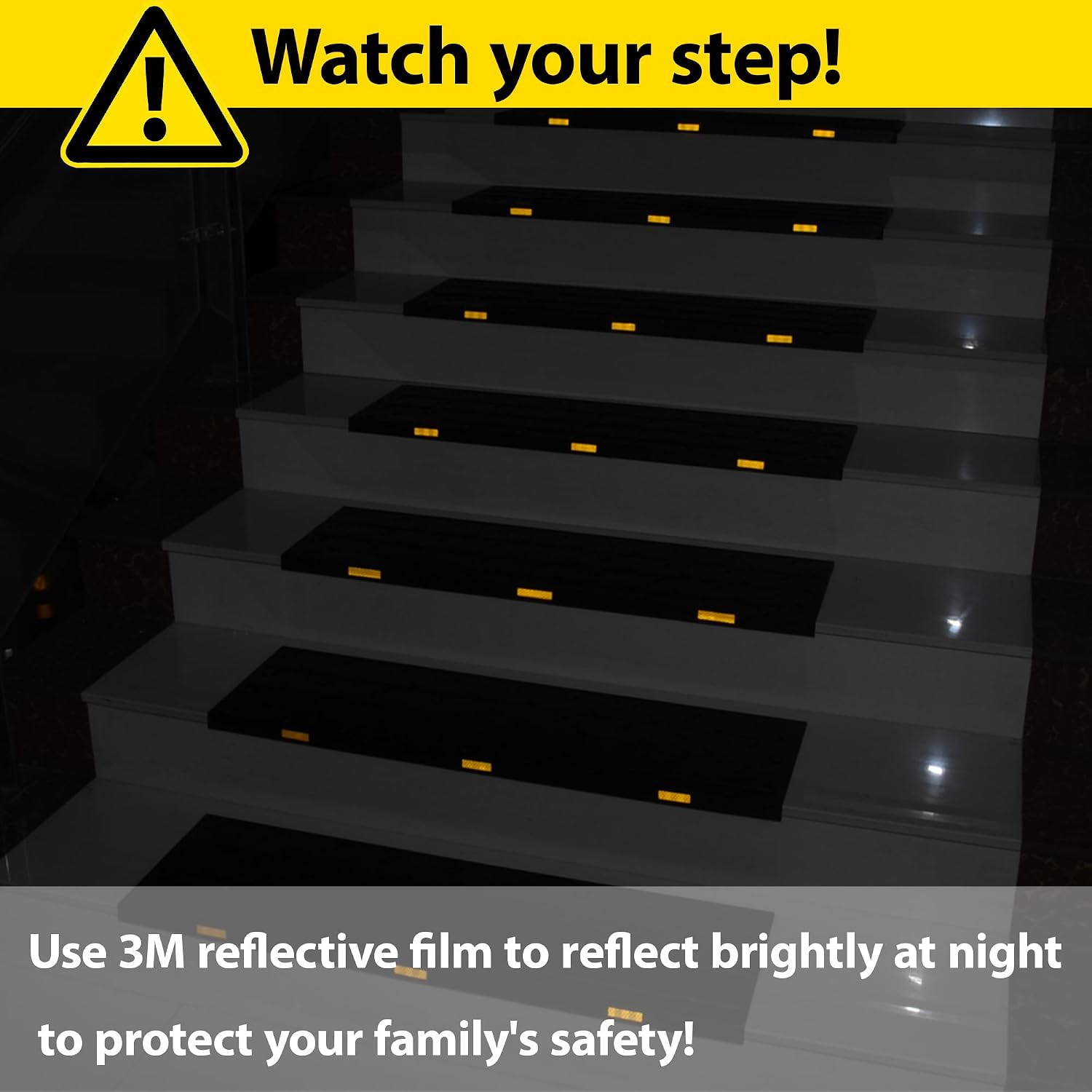 Reflective Non Slip Weatherproof Rubber Safety Stair Step Mats