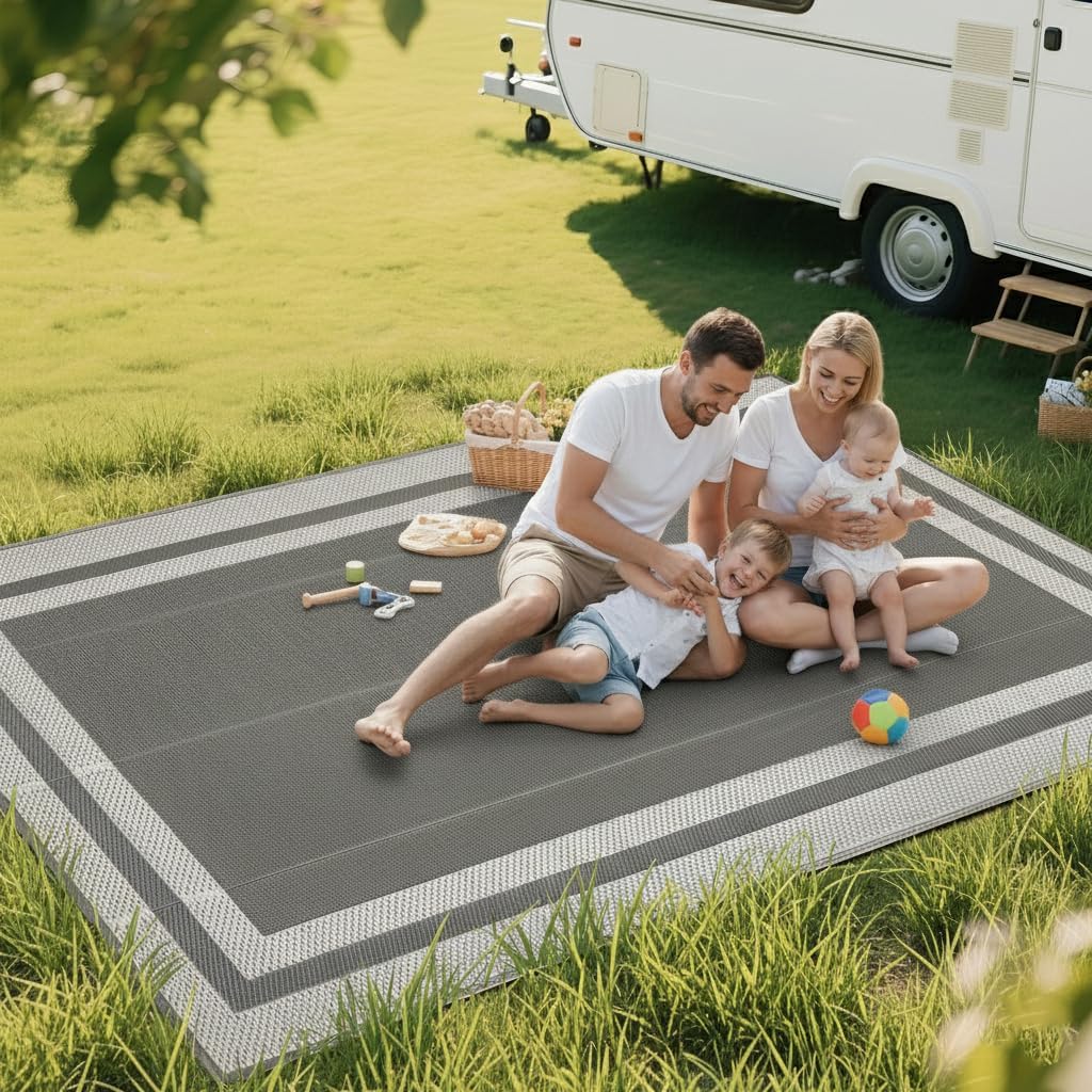 Waterproof 6x9 Plastic Straw Reversible Outdoor Patio Rug