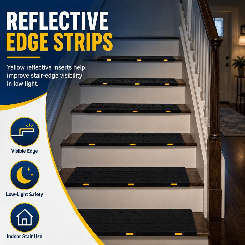 Reflective Non Slip Weatherproof Rubber Heavy Duty Stair Mats