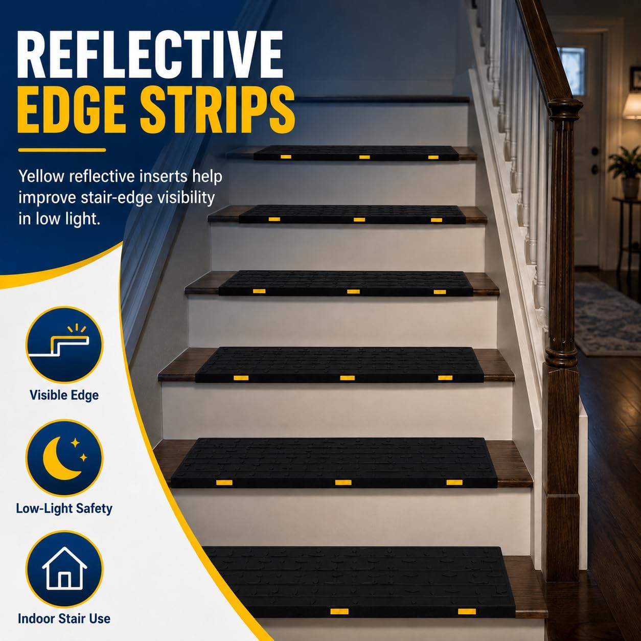 Reflective Non Slip Weatherproof Rubber Heavy Duty Stair Mats