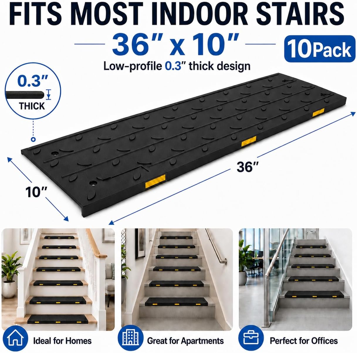 Reflective Non Slip Weatherproof Rubber Heavy Duty Stair Mats