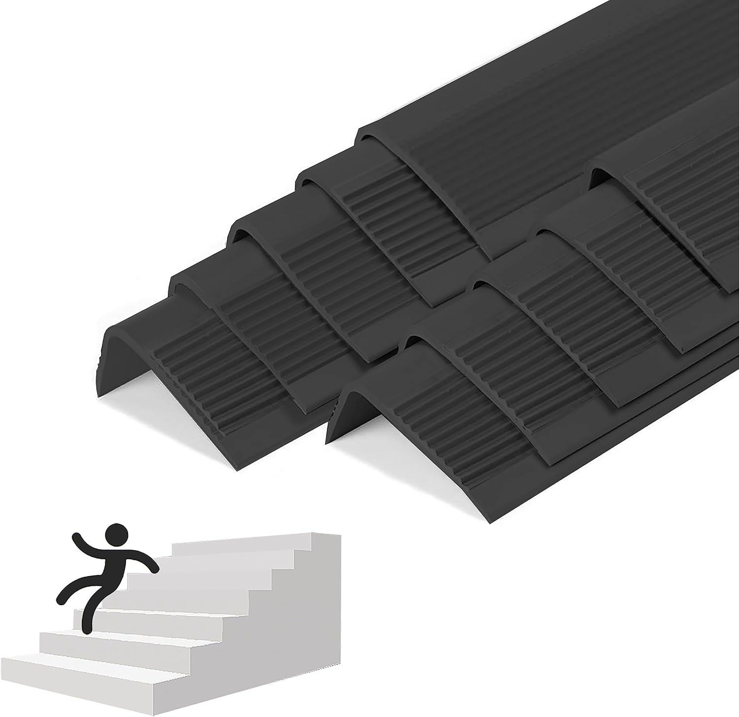 Anti Slip Rubber Stair Nosing Wear Resistant Safe Step Strips