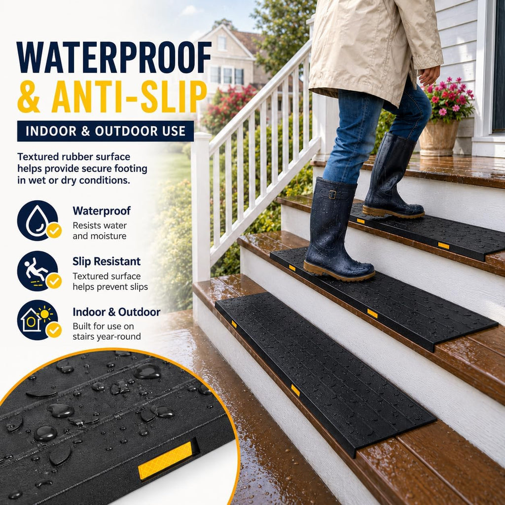 Reflective Non Slip Weatherproof Rubber Heavy Duty Stair Mats