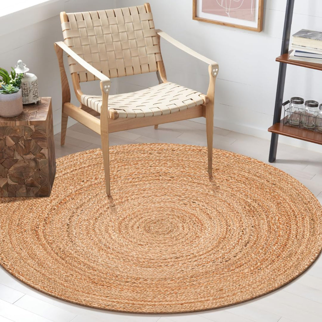 Handwoven Reversible Boho Jute Round Farmhouse Area Rug