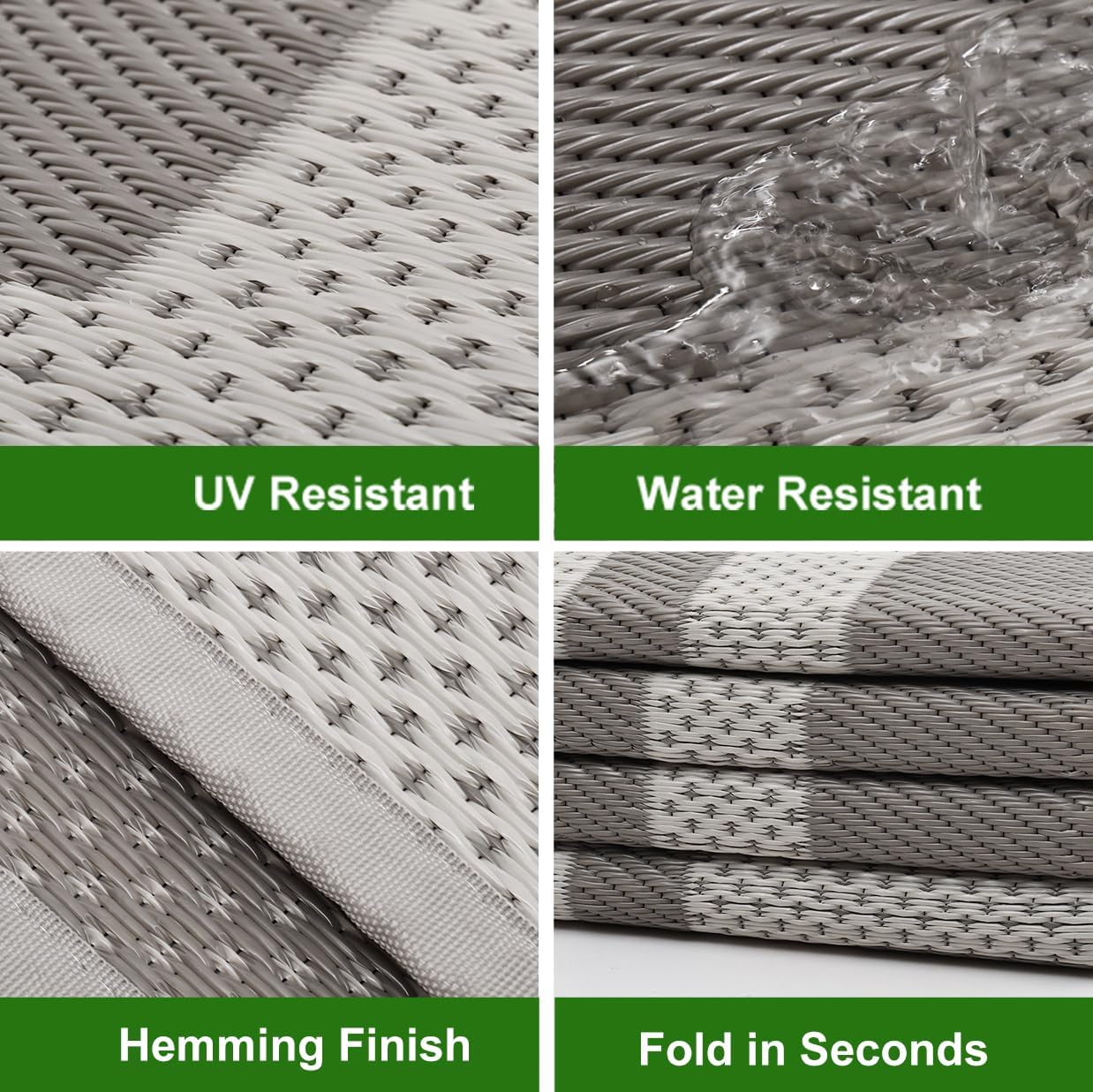 Waterproof 6x9 Plastic Straw Reversible Outdoor Patio Rug