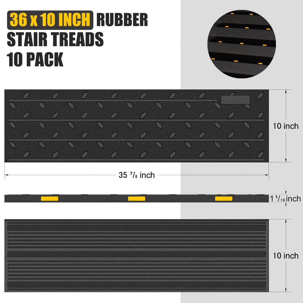 Reflective Non Slip Rubber Stair Treads Indoor Outdoor Mats