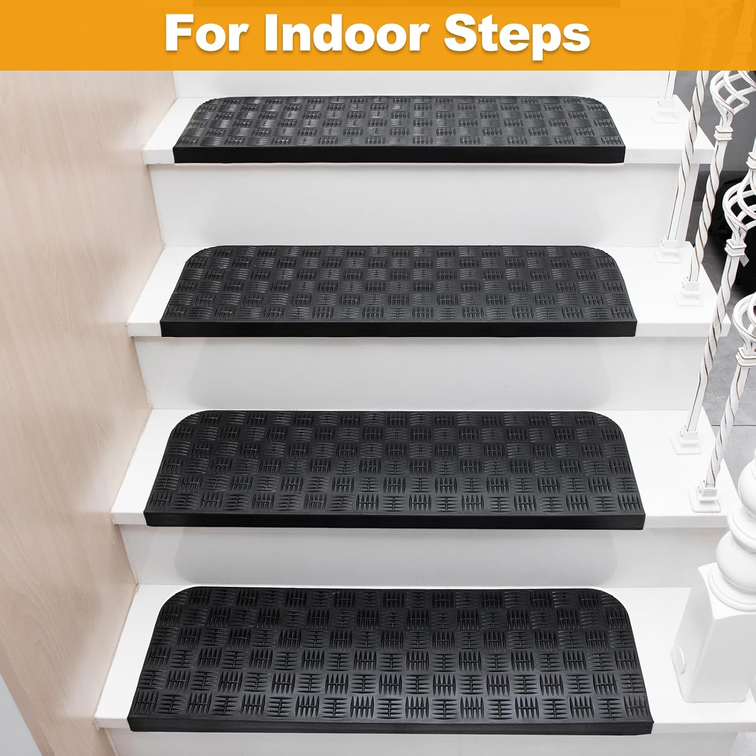 Non Slip Rubber Stair Treads Indoor Outdoor Step Mats