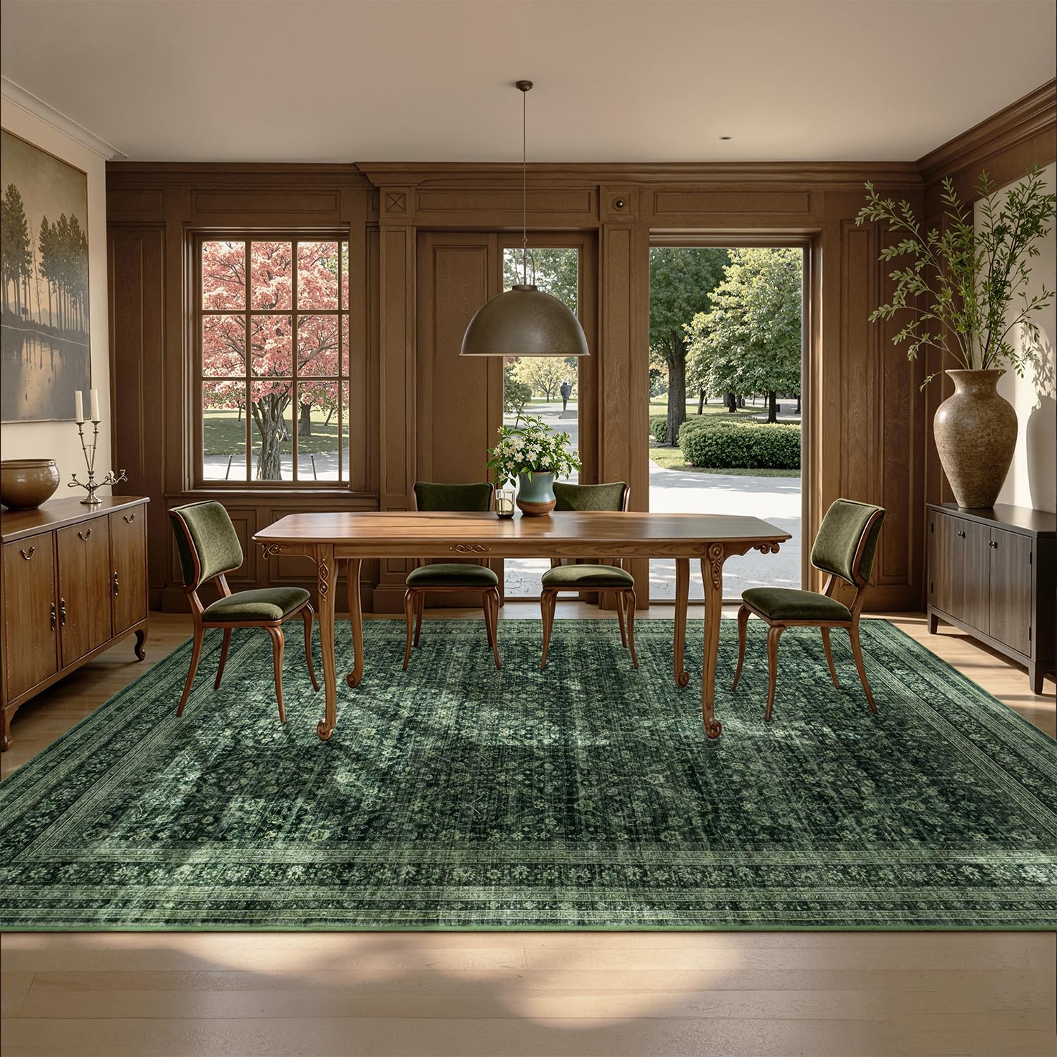 Vintage Boho 8x10 Washable Stain Resistant Area Rug