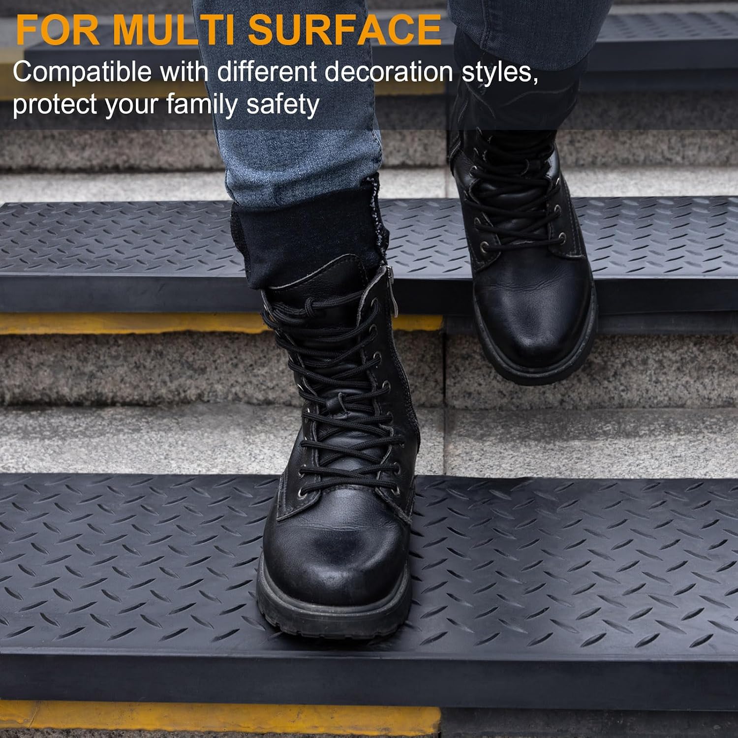 Non Slip Rubber Indoor Outdoor Stair Step Protection Mats