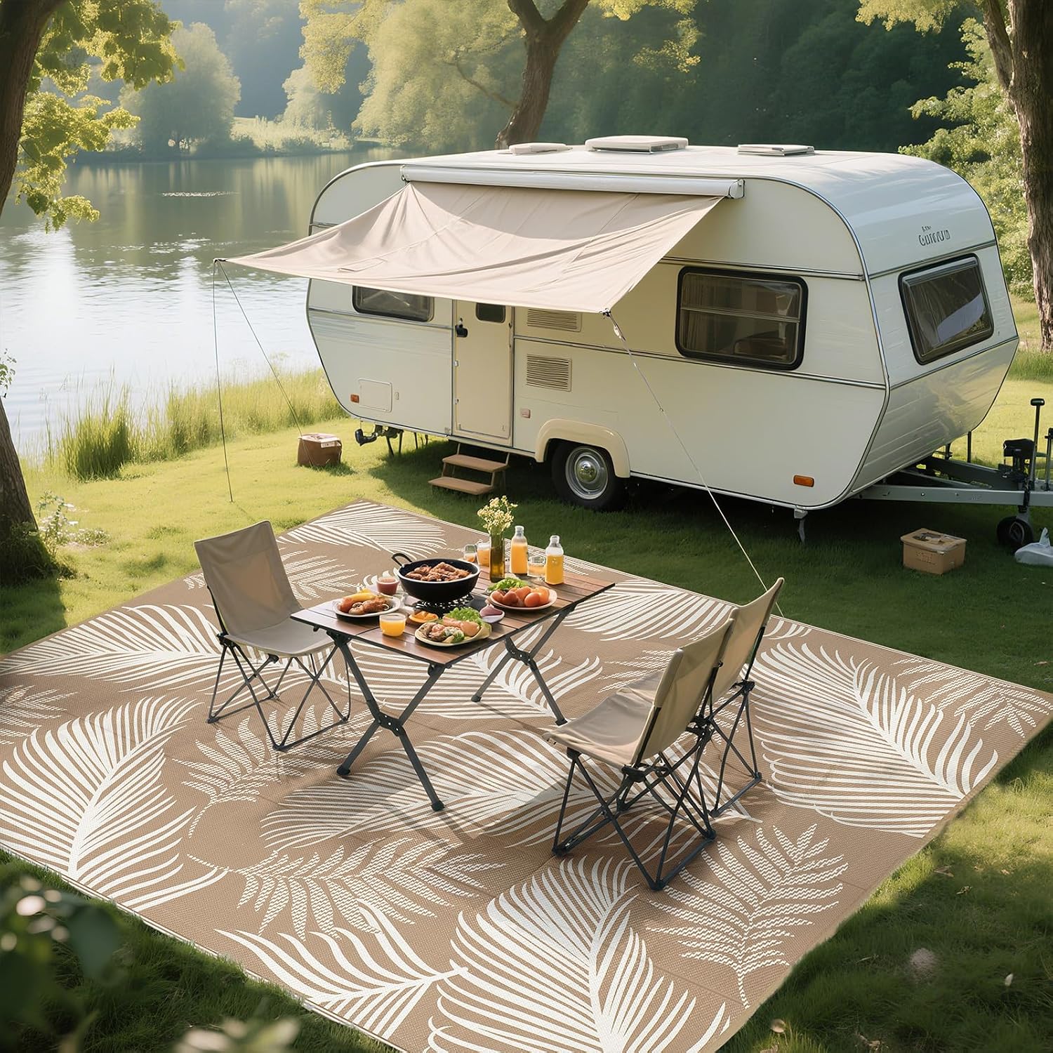 Reversible UV Resistant 8x10 Plastic Straw Outdoor Rug