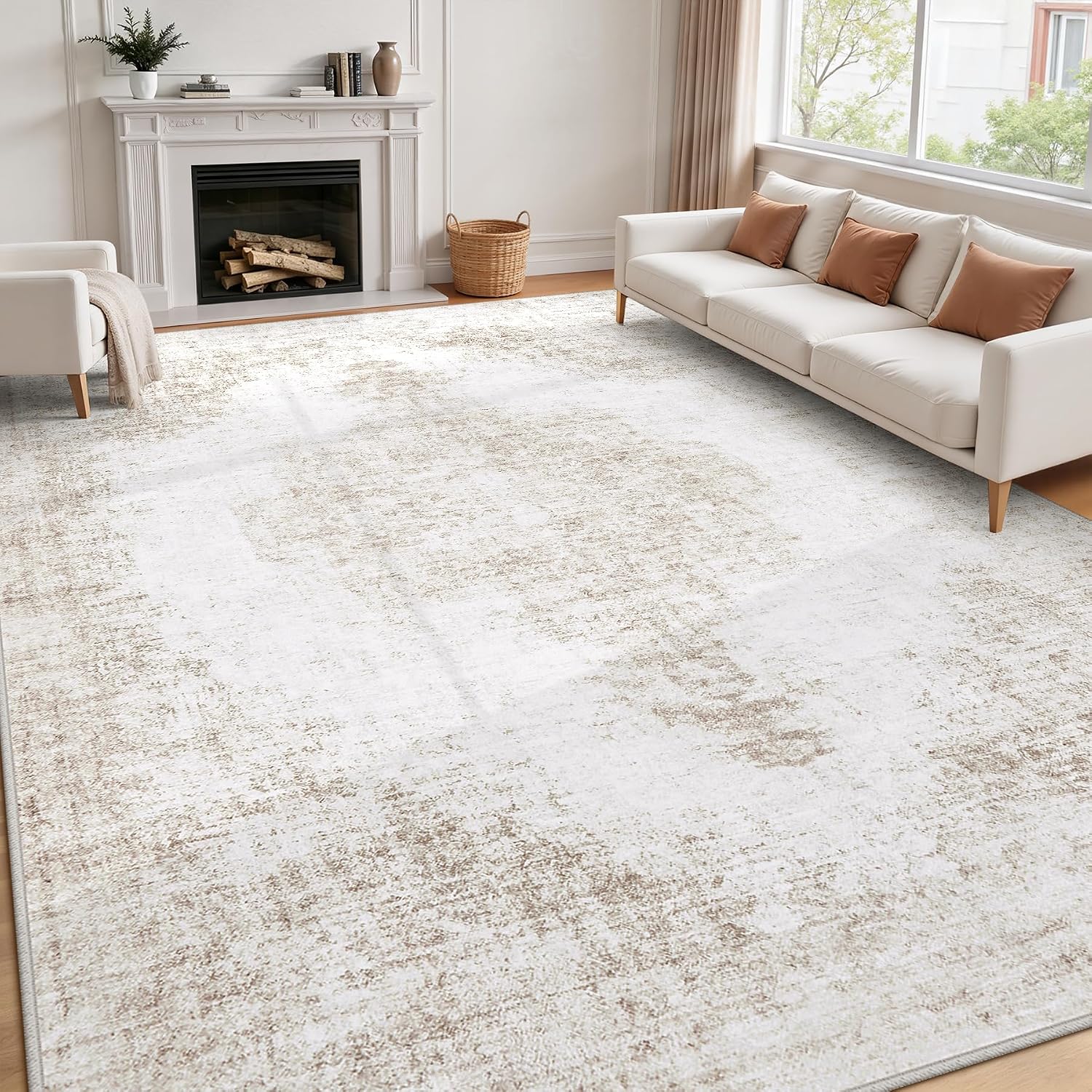 Vintage Medallion 8x10 Washable Non Slip Area Rug