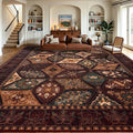 Vintage Patchwork 8x10 Washable Non Slip Low Pile Rug