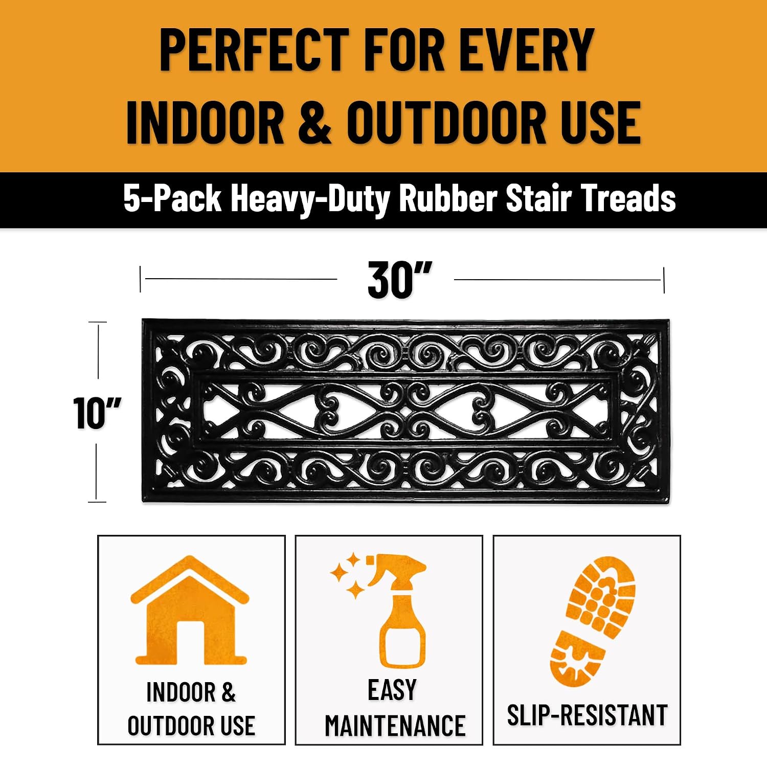 Scroll Lattice Non Slip Heavy Duty Rubber Outdoor Mats