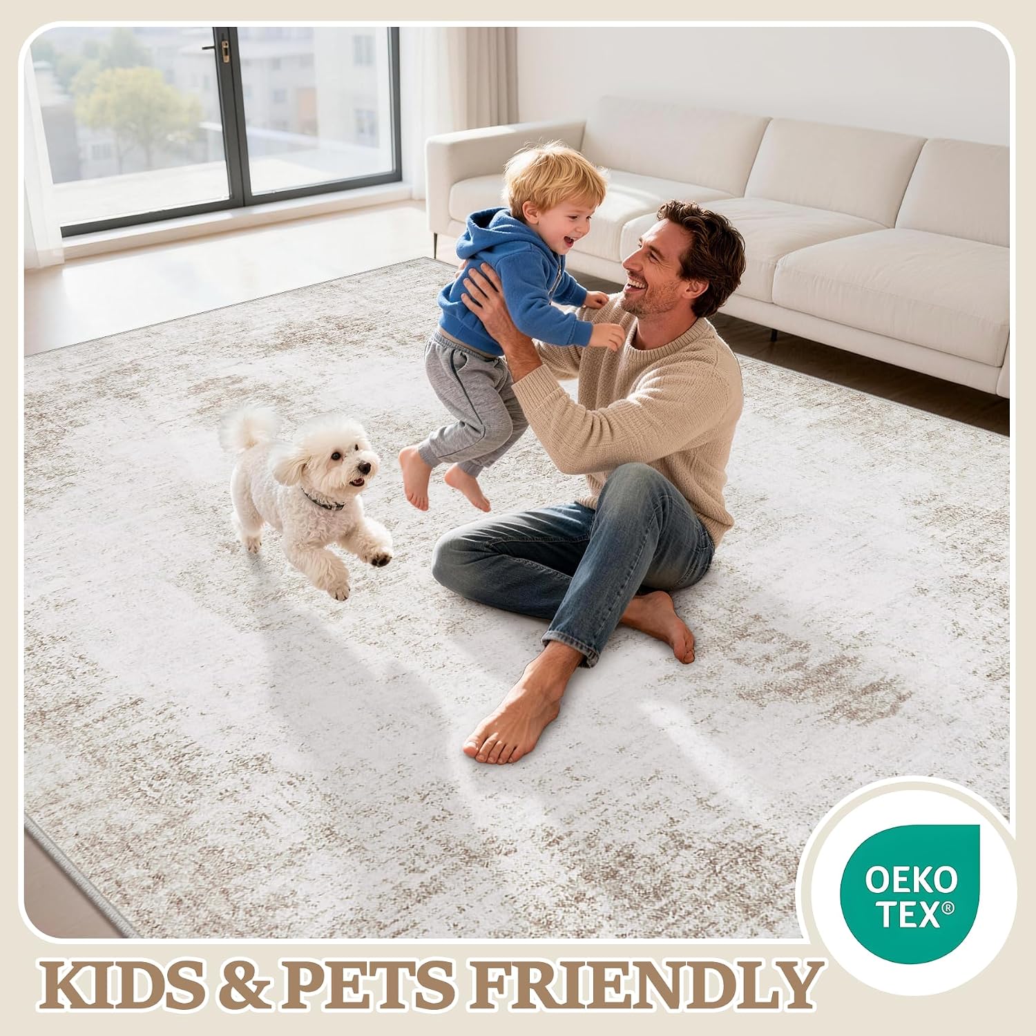 Vintage Medallion 8x10 Washable Non Slip Area Rug