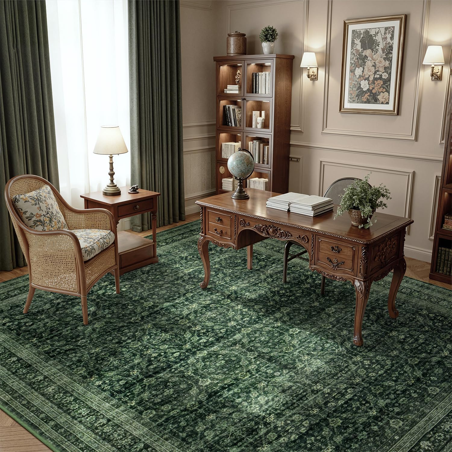 Vintage Boho 8x10 Washable Stain Resistant Area Rug