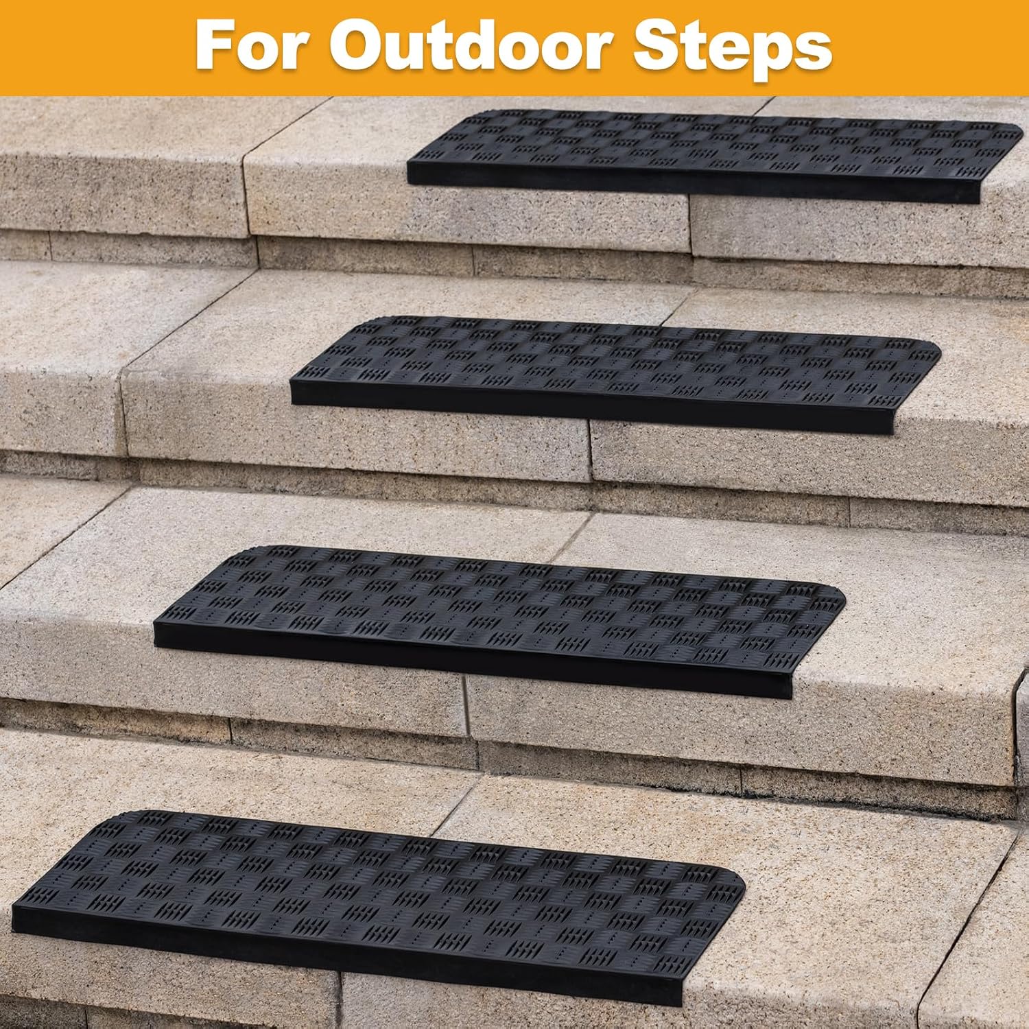 Non Slip Rubber Stair Treads Indoor Outdoor Step Mats
