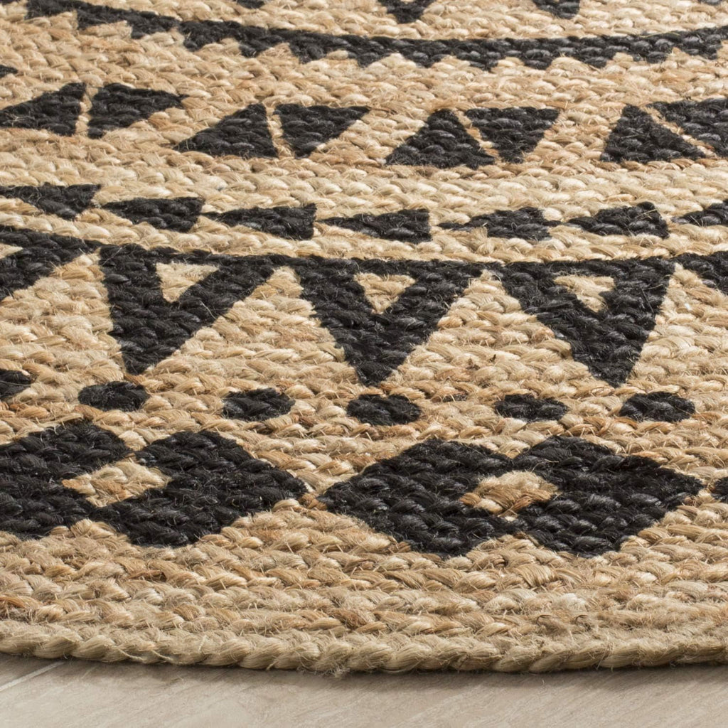 Handmade Braided Boho Jute Round High Traffic Area Rug