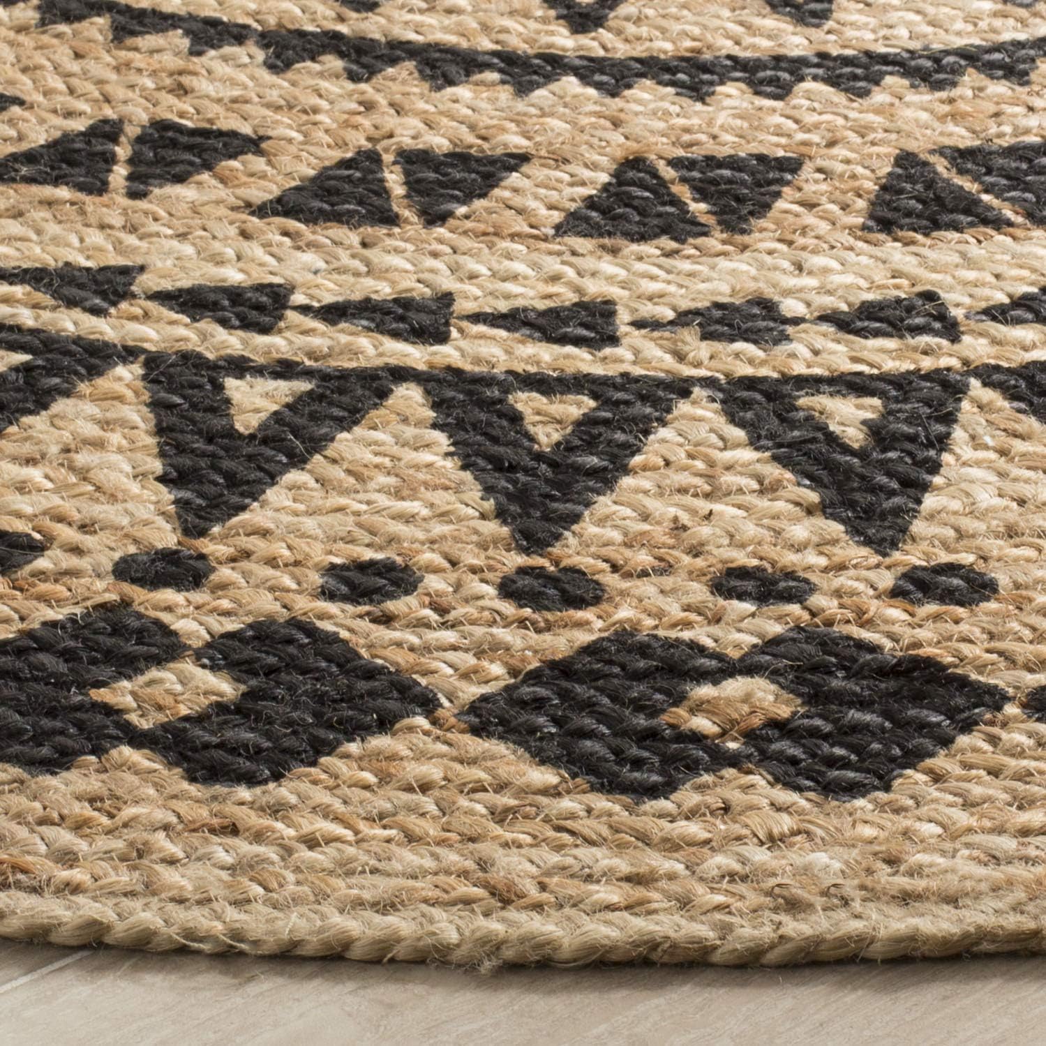 Handmade Braided Boho Jute Round High Traffic Area Rug