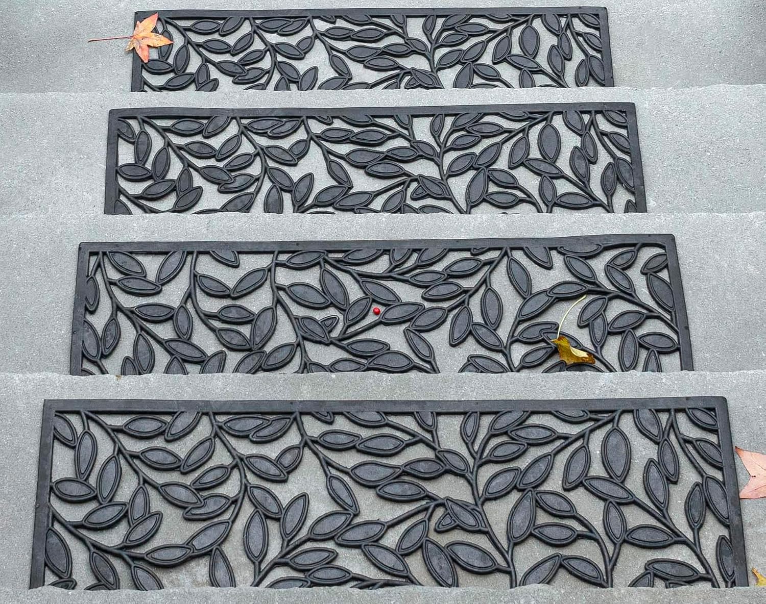 Leaf Pattern Non Slip Rubber Outdoor Stair Tread Mats