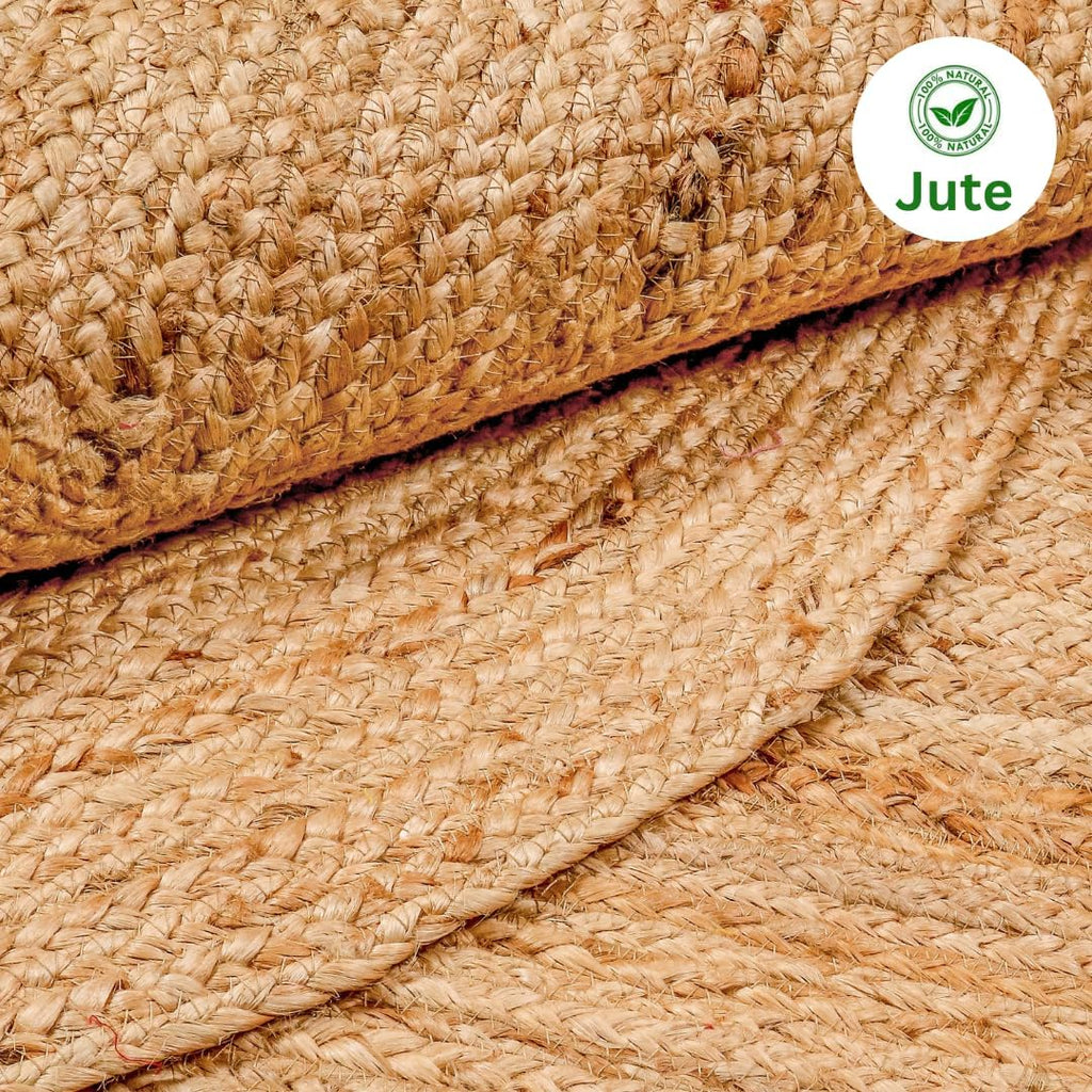 Handwoven Reversible Boho Jute Round Farmhouse Area Rug