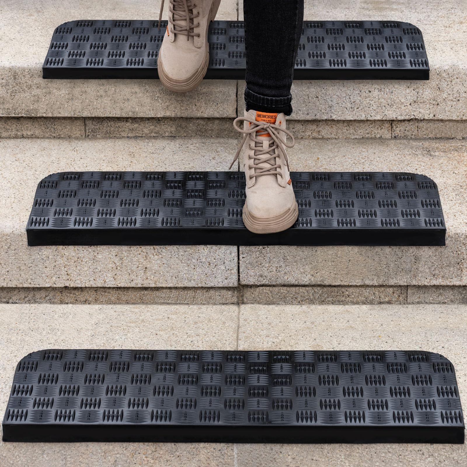 Non Slip Rubber Stair Treads Indoor Outdoor Step Mats