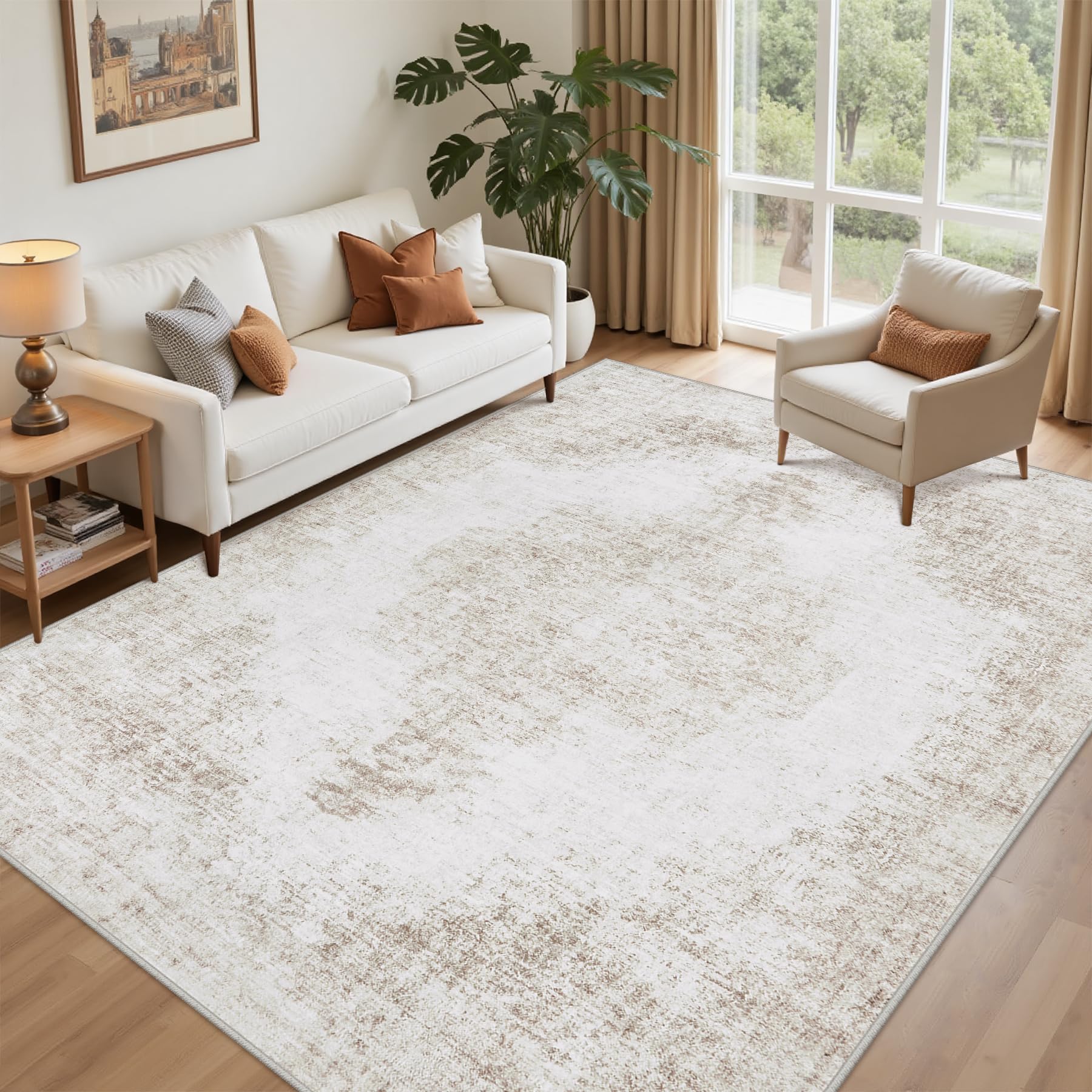 Vintage Medallion 8x10 Washable Non Slip Area Rug
