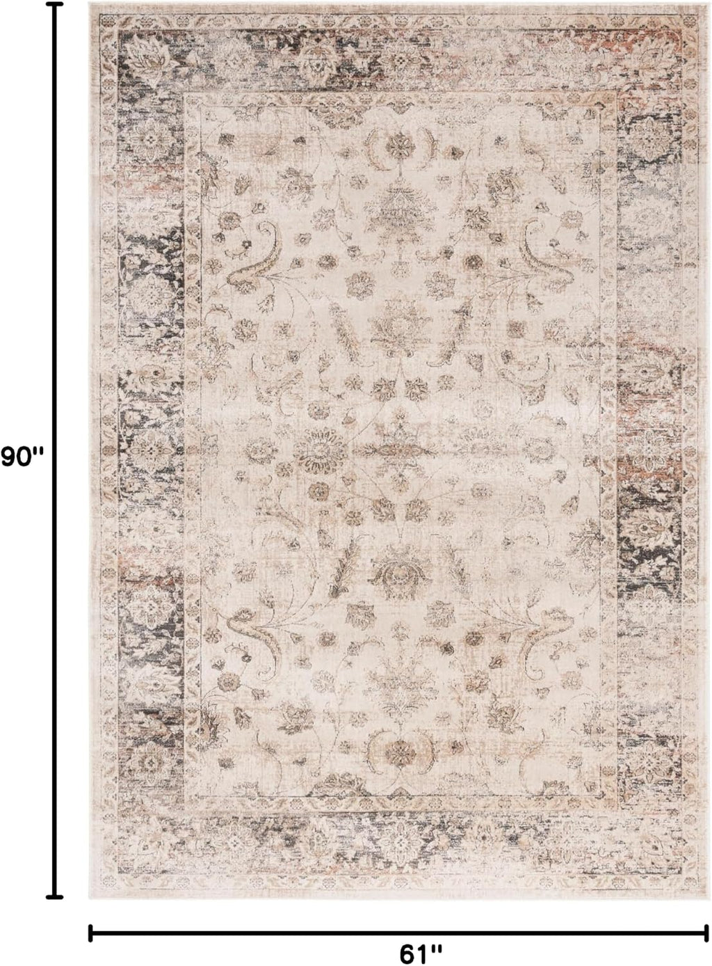 Oriental Distressed 5'1x7'6 Vintage Viscose Area Rug