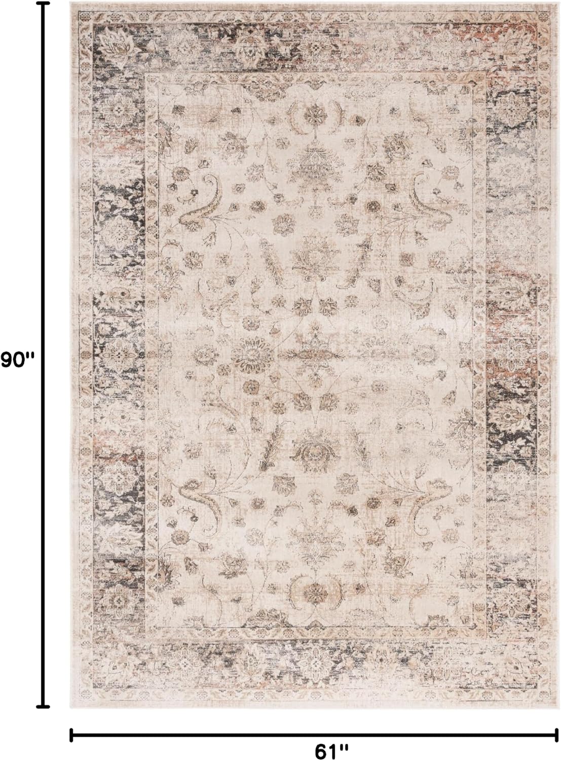 Oriental Distressed 5'1x7'6 Vintage Viscose Area Rug