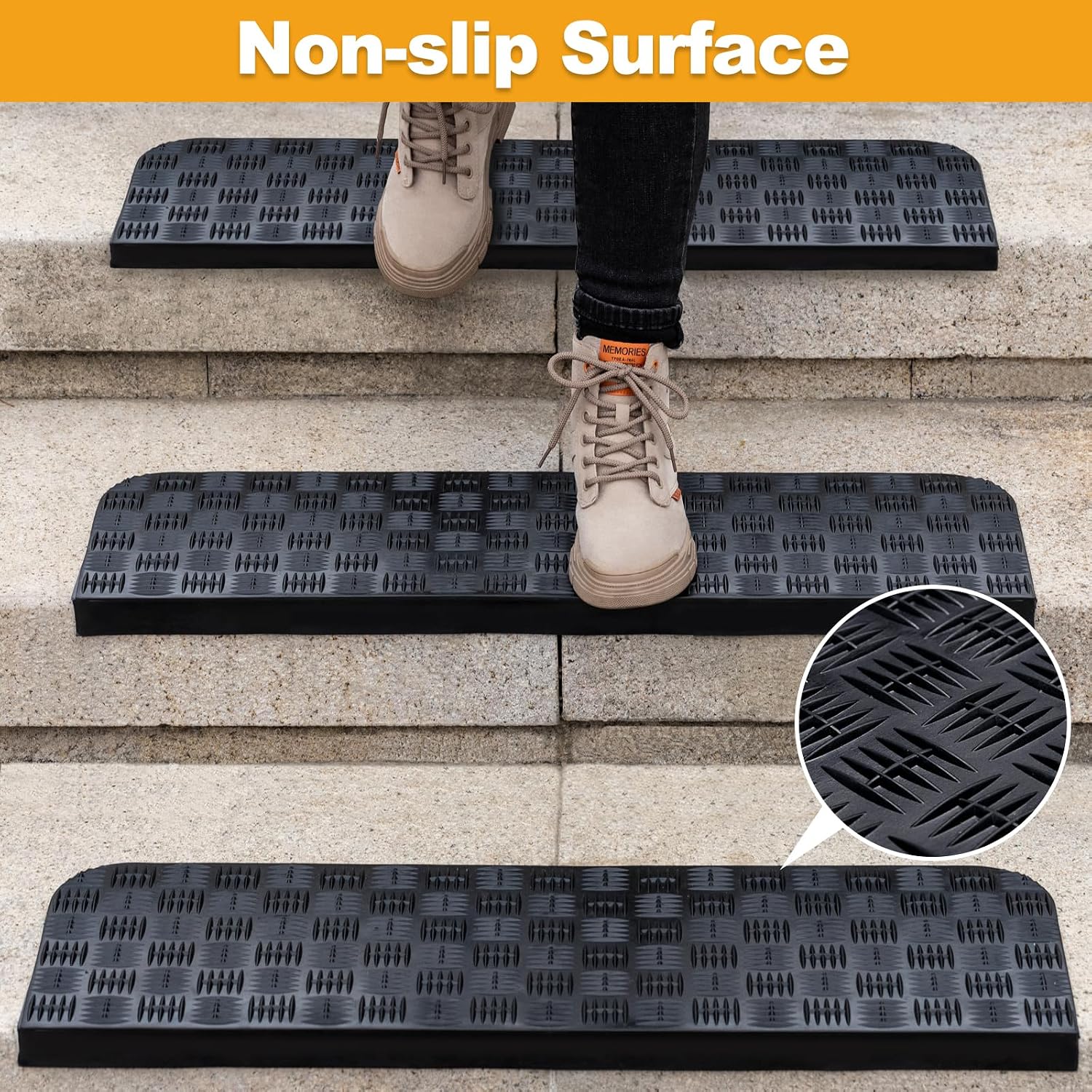 Non Slip Rubber Stair Treads Indoor Outdoor Step Mats