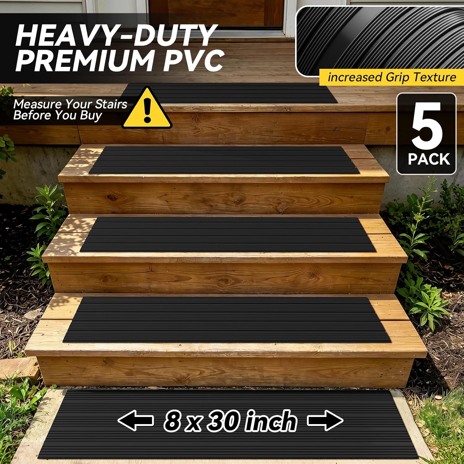 Non Slip All Weather PVC Stair Durable Outdoor Step Mats