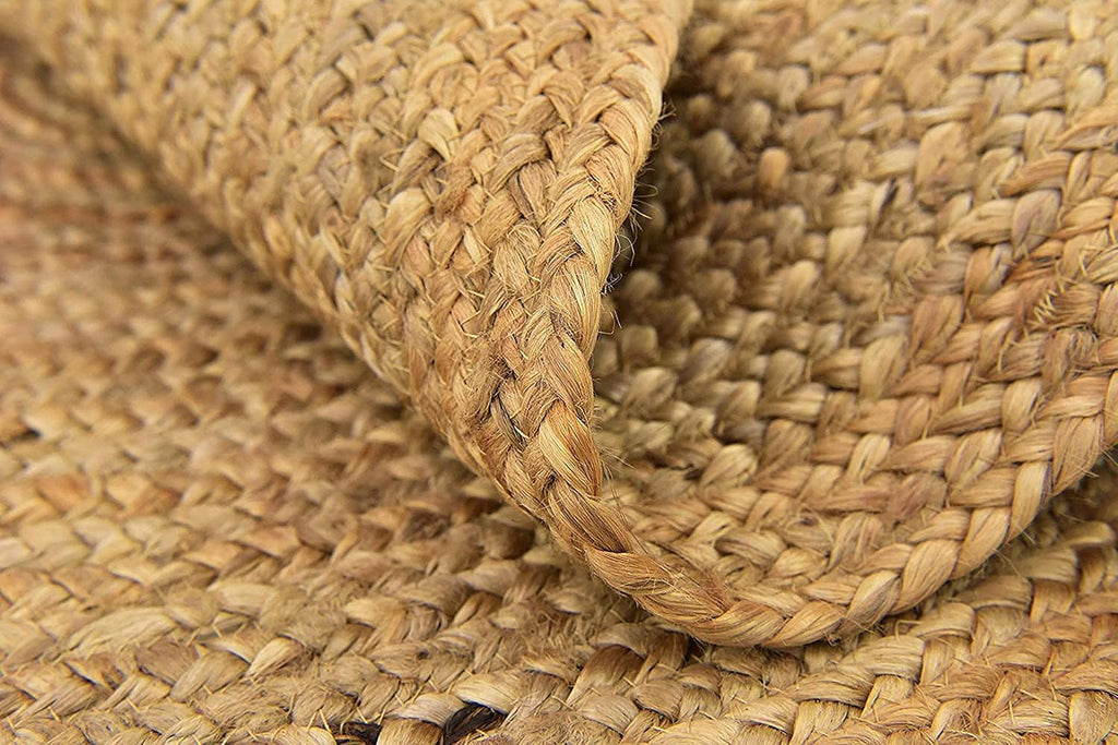Handwoven Braided Natural Jute Round Area Carpet