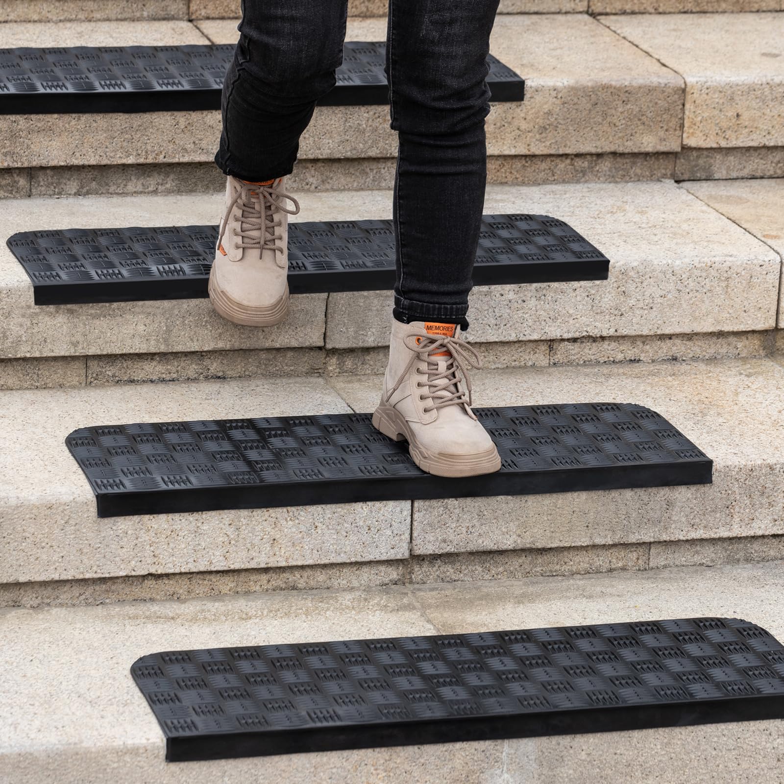 Non Slip Rubber Stair Treads Indoor Outdoor Step Mats