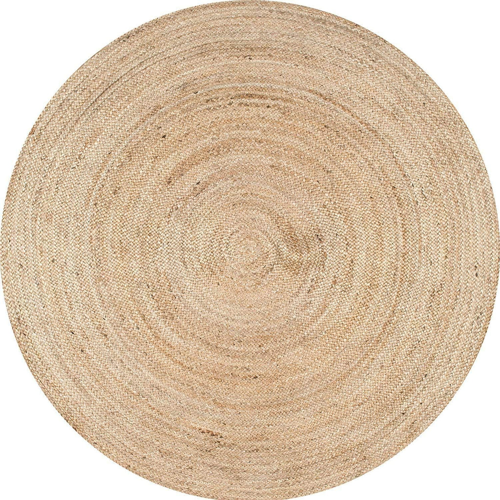 Handwoven Braided Natural Jute Round Area Carpet