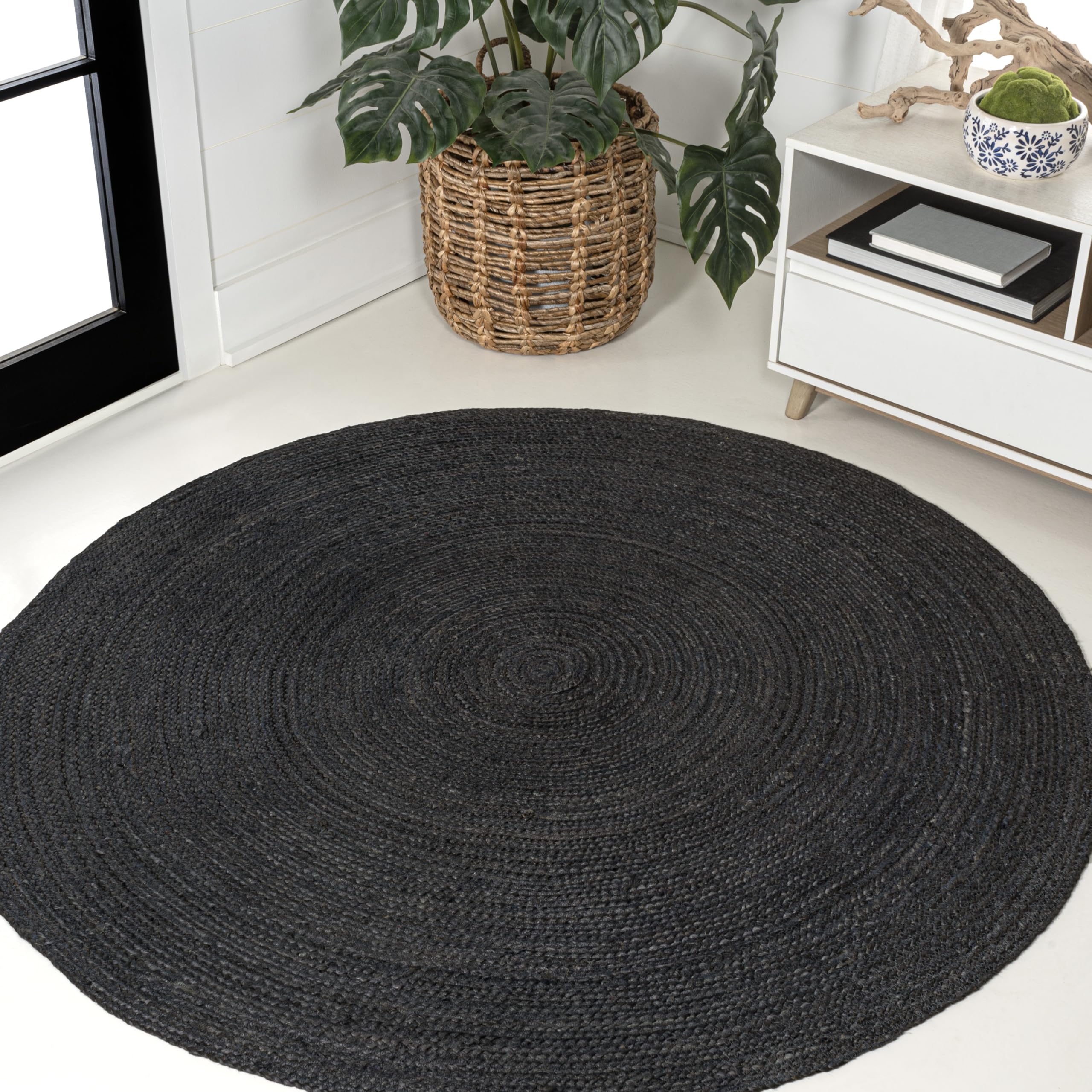 Coastal Braided Jute Round Pet Friendly Area Rug