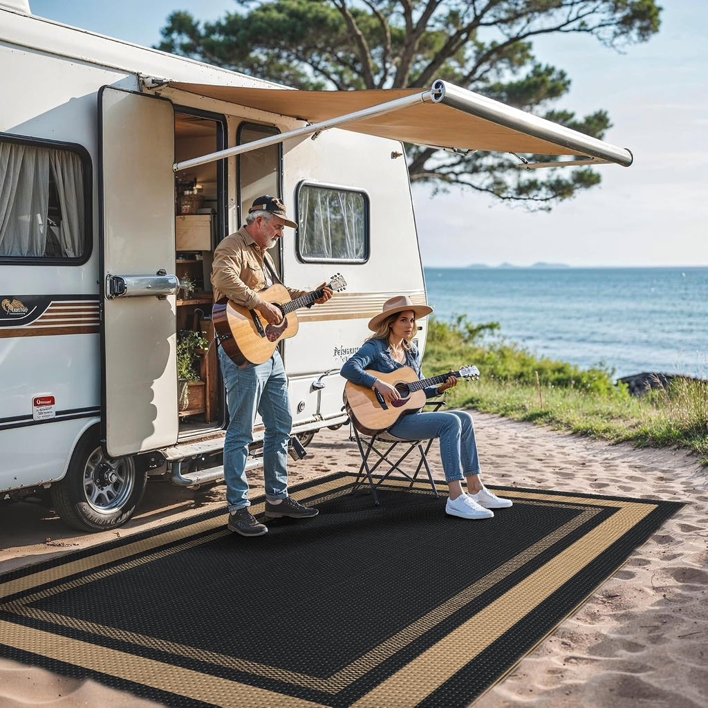 Foldable Reversible 6x9 Waterproof Plastic Outdoor Rug