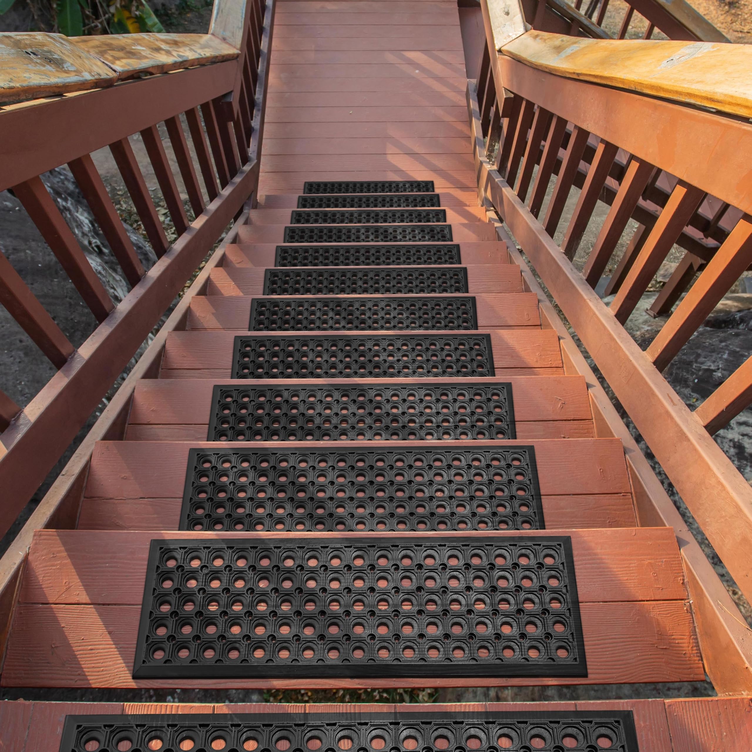 Circle Pattern Non Slip Heavy Duty Rubber Stair Mats