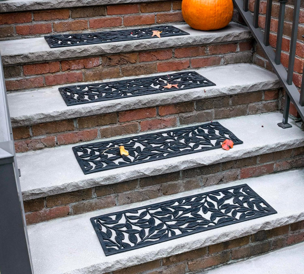 Leaf Pattern Non Slip Rubber Outdoor Stair Tread Mats