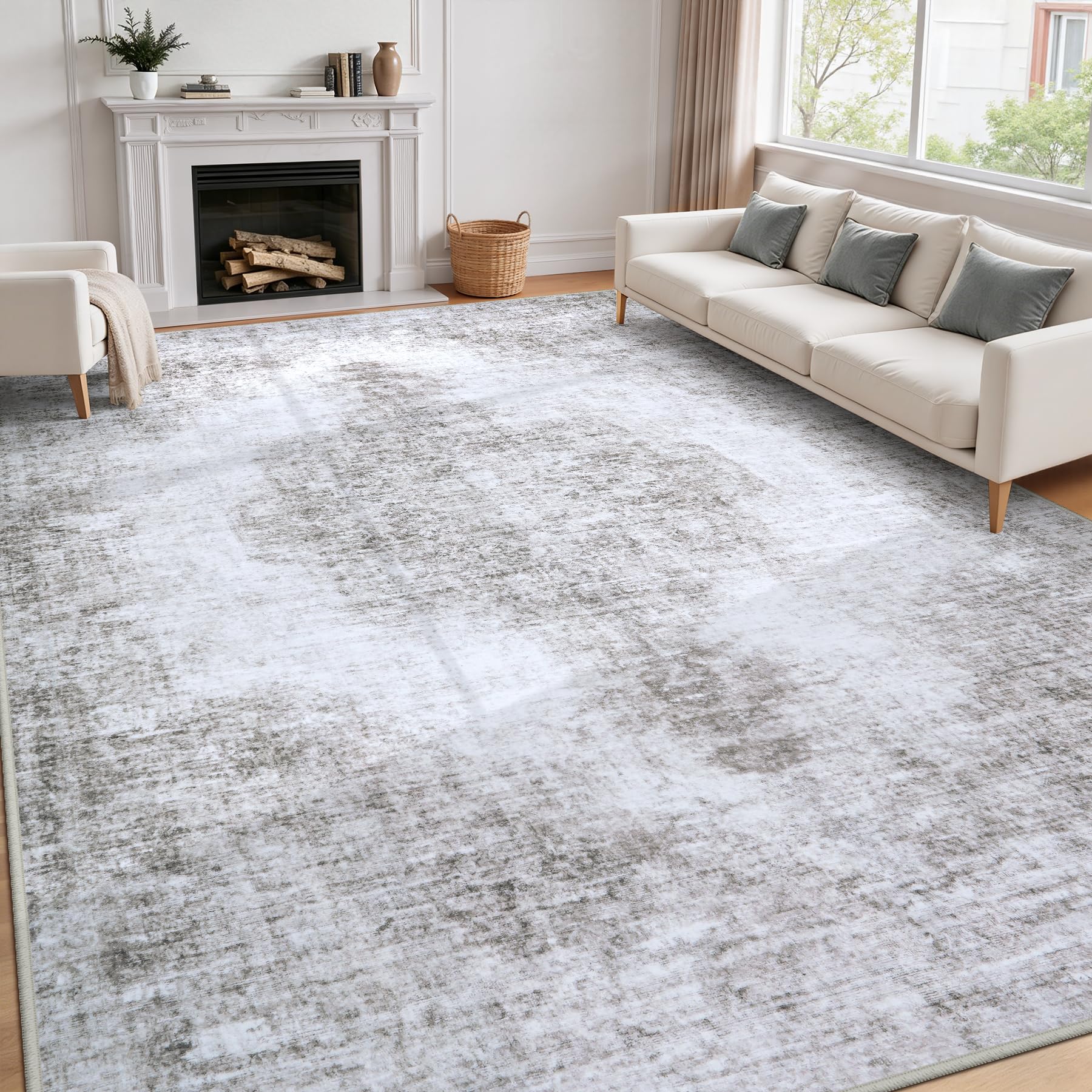 Vintage Medallion 8x10 Washable Non Slip Area Rug