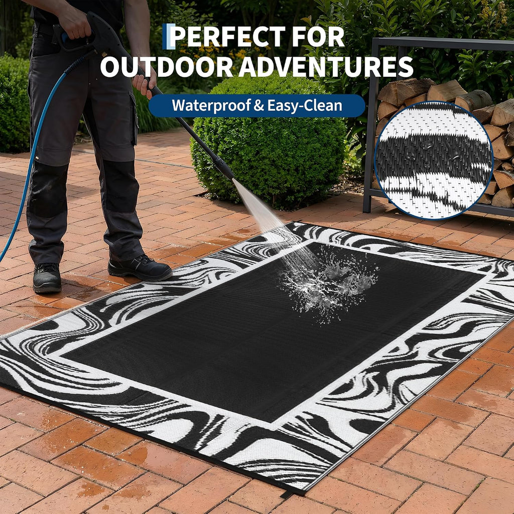 Quick Dry Reversible 5x8 Plastic Straw Outdoor Rug