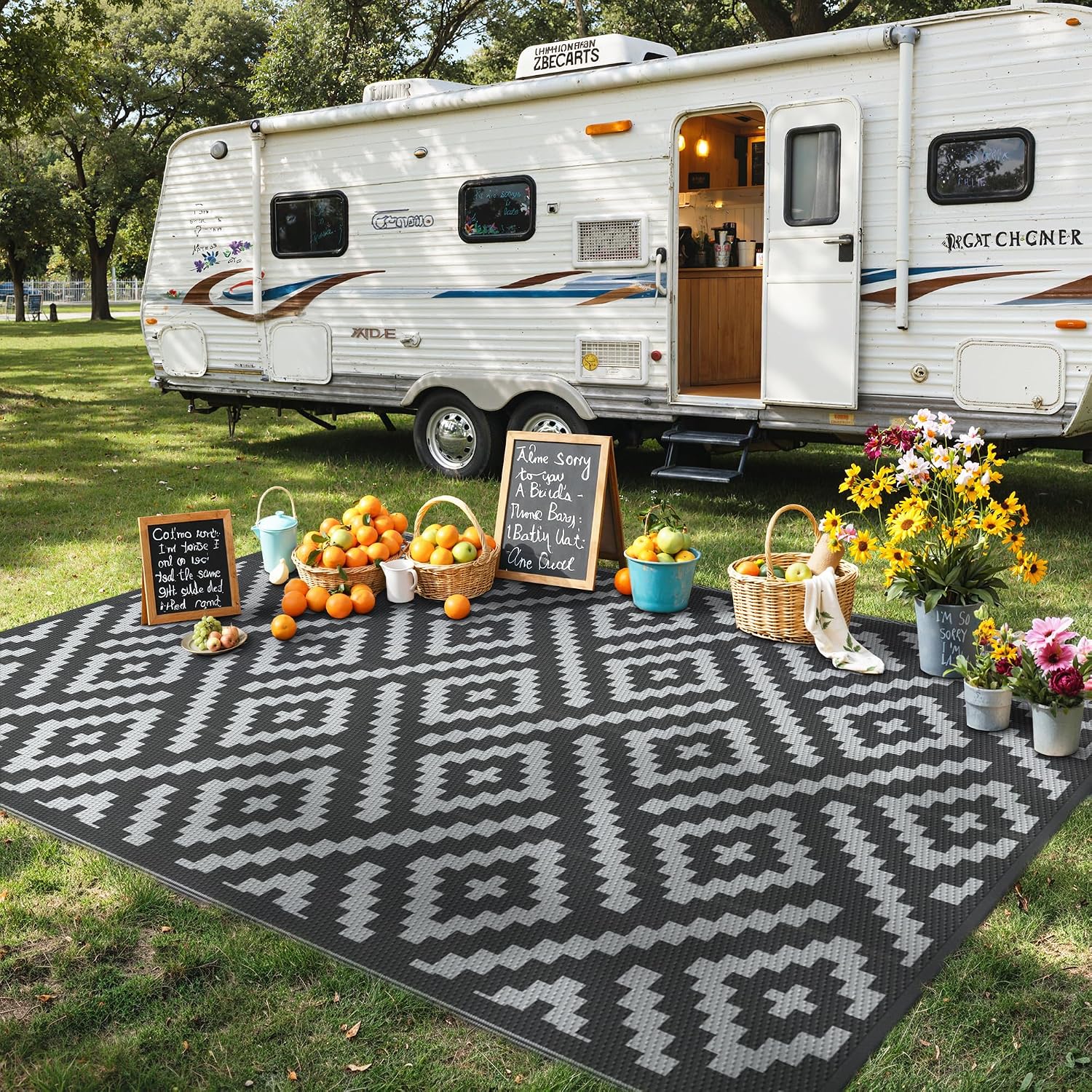 Reversible Waterproof 6x9 Plastic Straw Outdoor Patio Rug