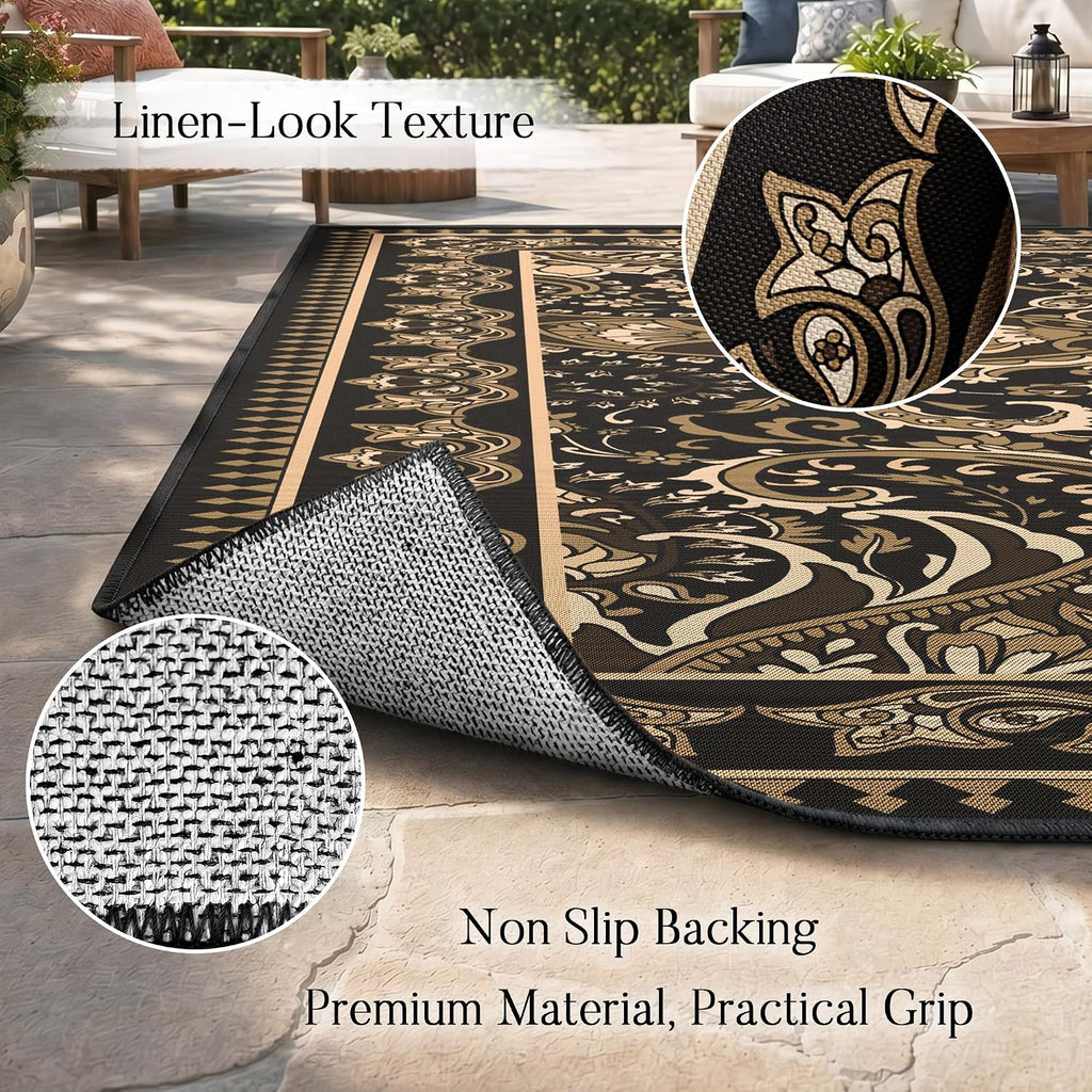 Paisley UV Resistant 4x6 Boho Waterproof Outdoor Rug