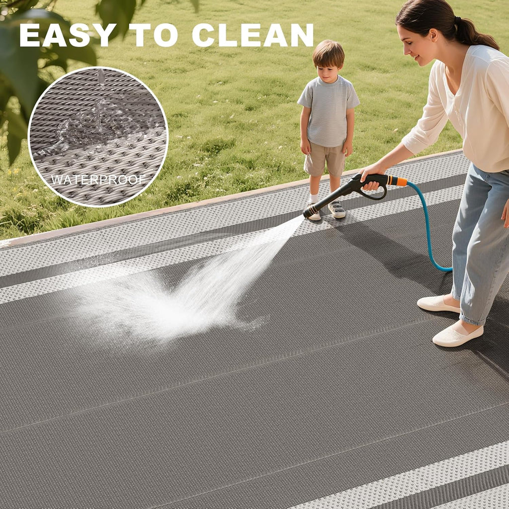 Waterproof 6x9 Plastic Straw Reversible Outdoor Patio Rug