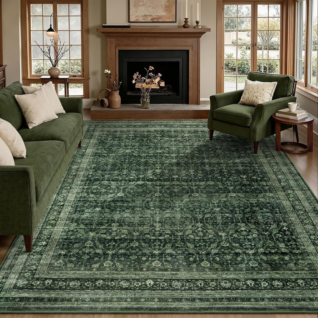 Vintage Boho 8x10 Washable Stain Resistant Area Rug