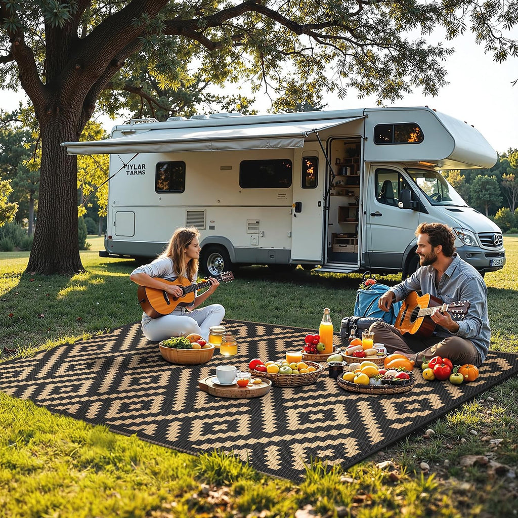 Foldable Reversible 6x9 Waterproof Plastic Outdoor Rug
