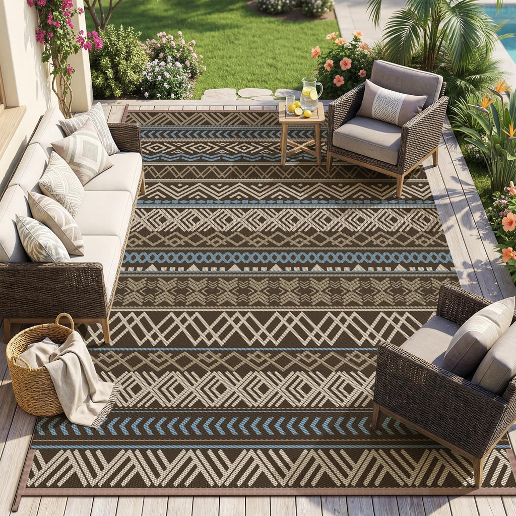 Reversible Waterproof 5x8 Outdoor Patio Camping Area Rug