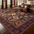 Vintage Floral 6x9 Washable Non Slip Low Pile Rug