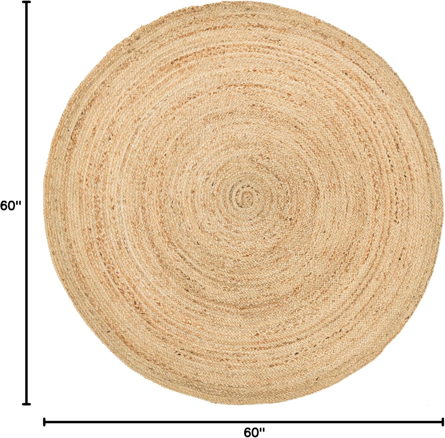 Handwoven Reversible Eco Jute Round Boho Farmhouse Area Rug
